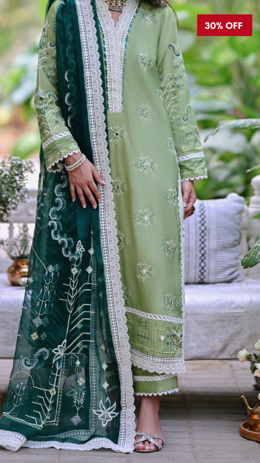 Lina Set & Embroidered Dupatta