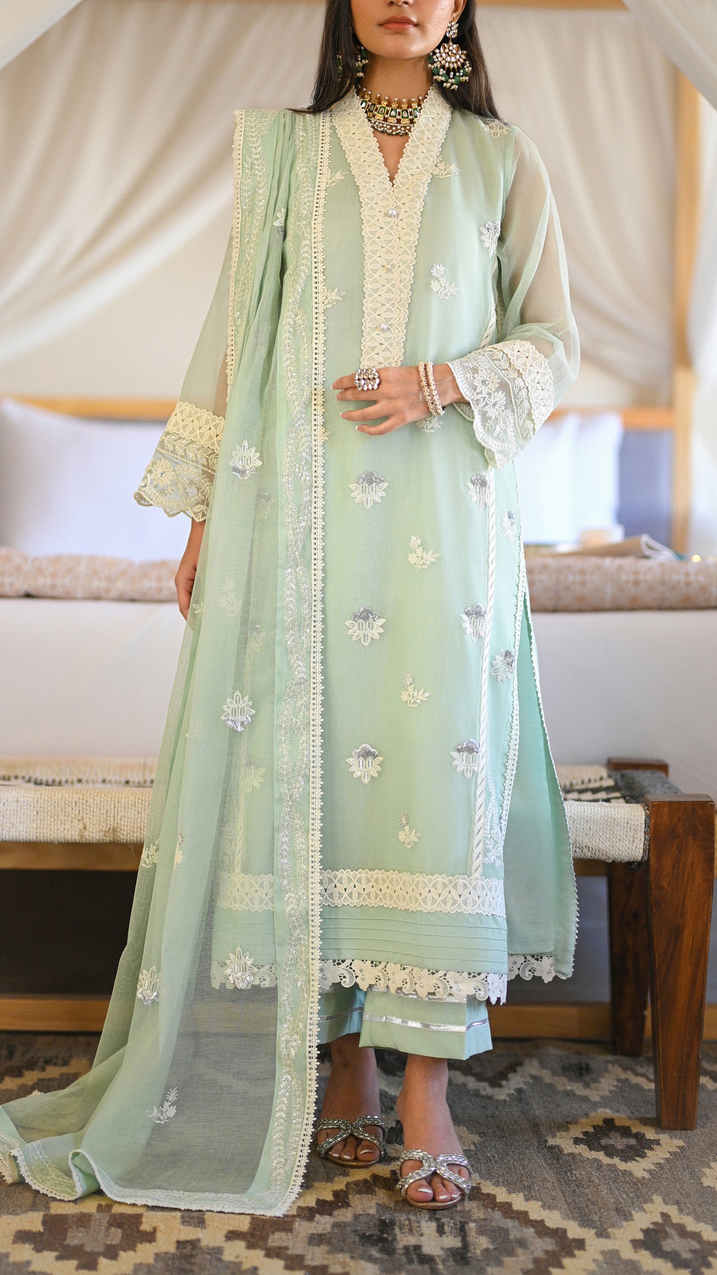 Zohra Set & Embroidered Dupatta