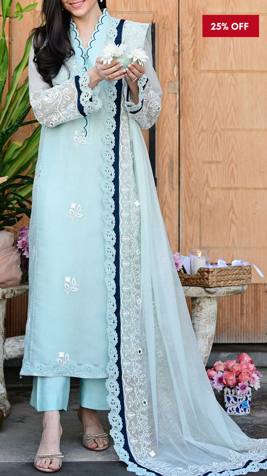 Aman Set & Embroidered Dupatta