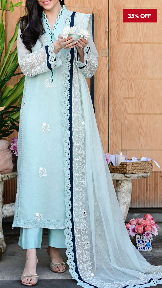 Aman Set & Embroidered Dupatta