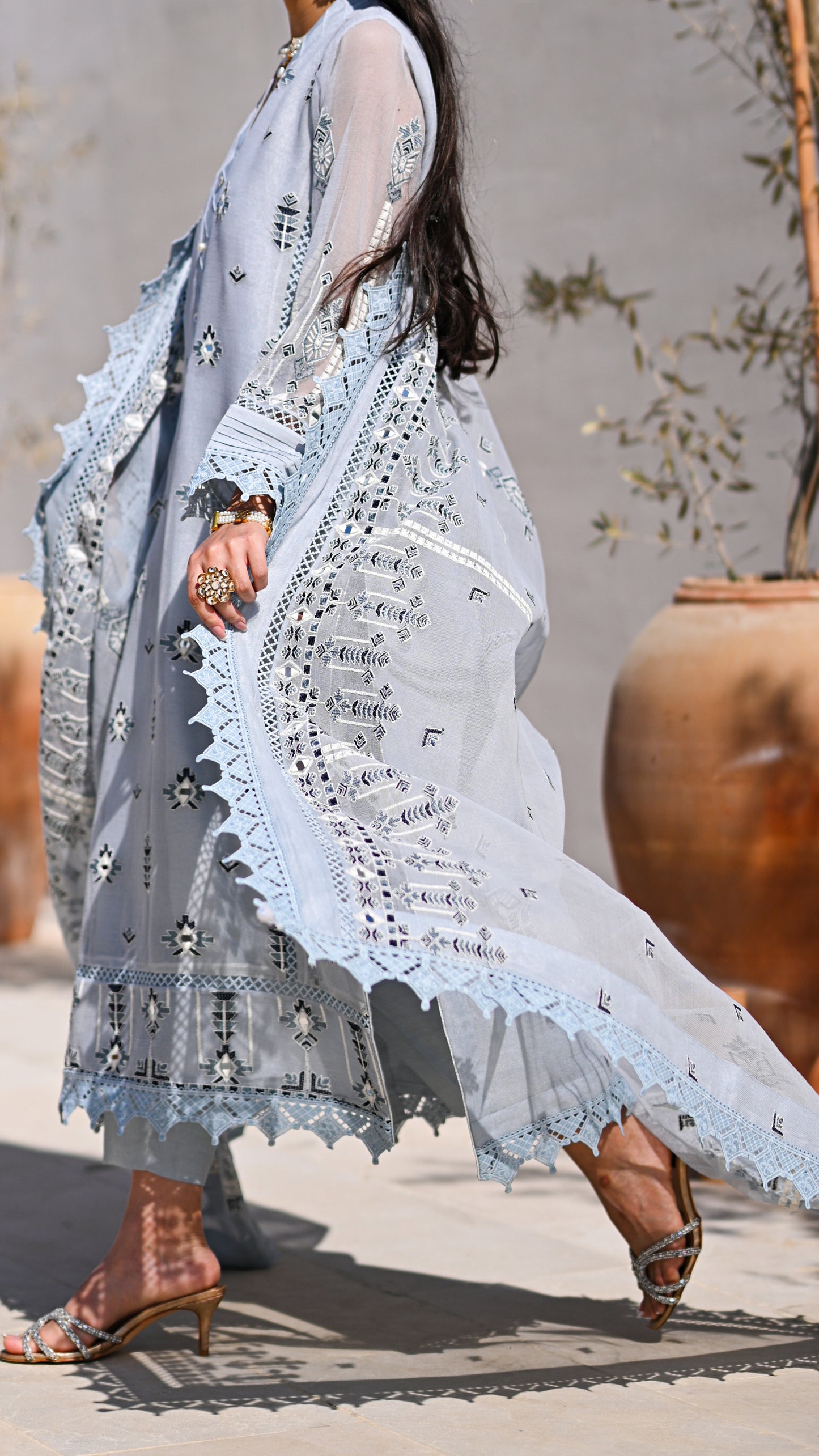Saila Set & Embroidered Dupatta