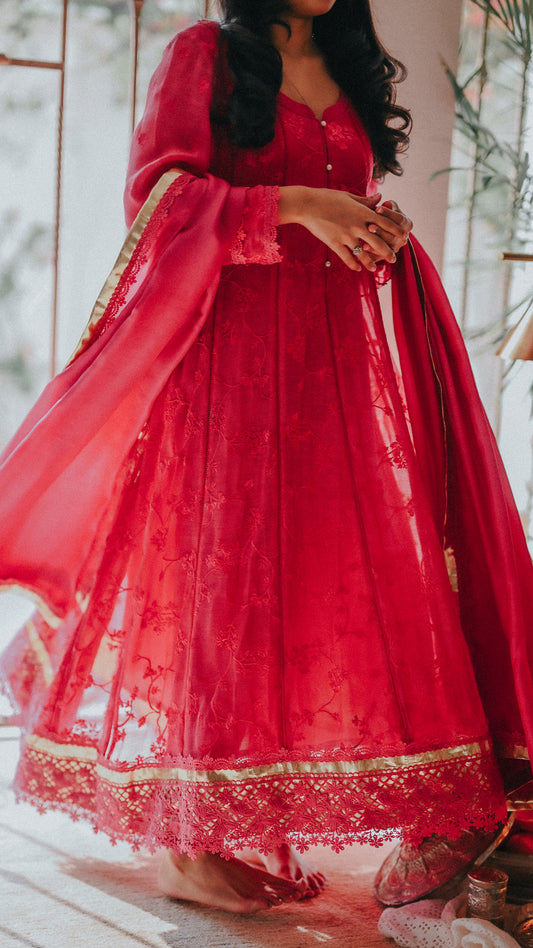 Ashm Kalidaar, Pant & Silk Dupatta