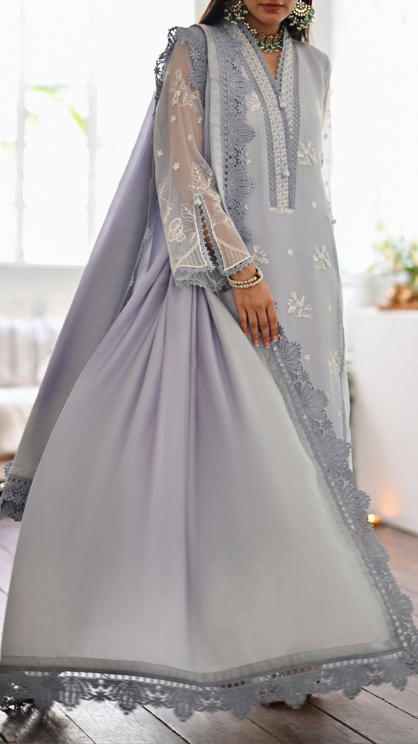 Maysa Kurta & Embroidered Izaar