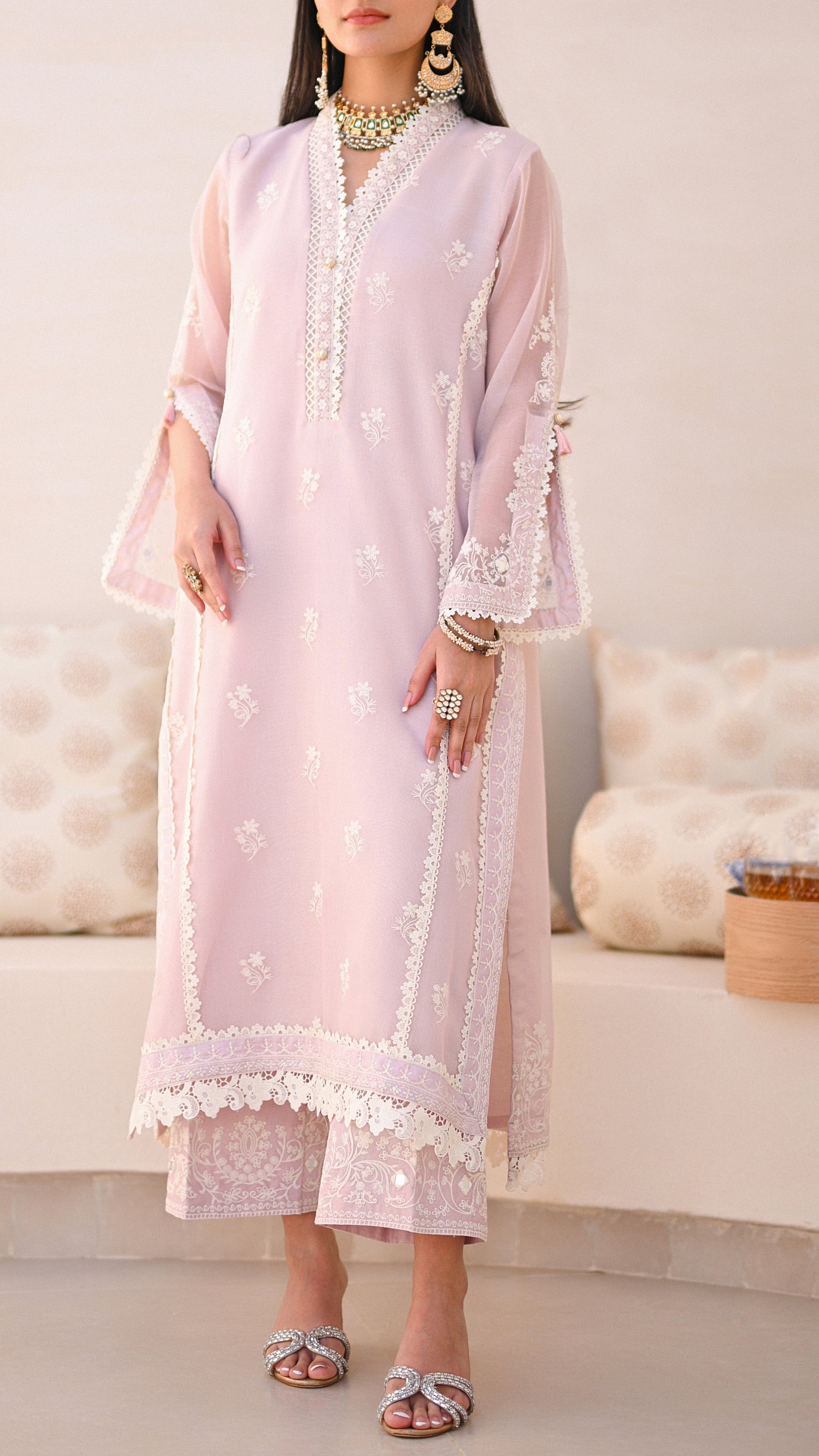 Reem Kurta & Embroidered Izaar
