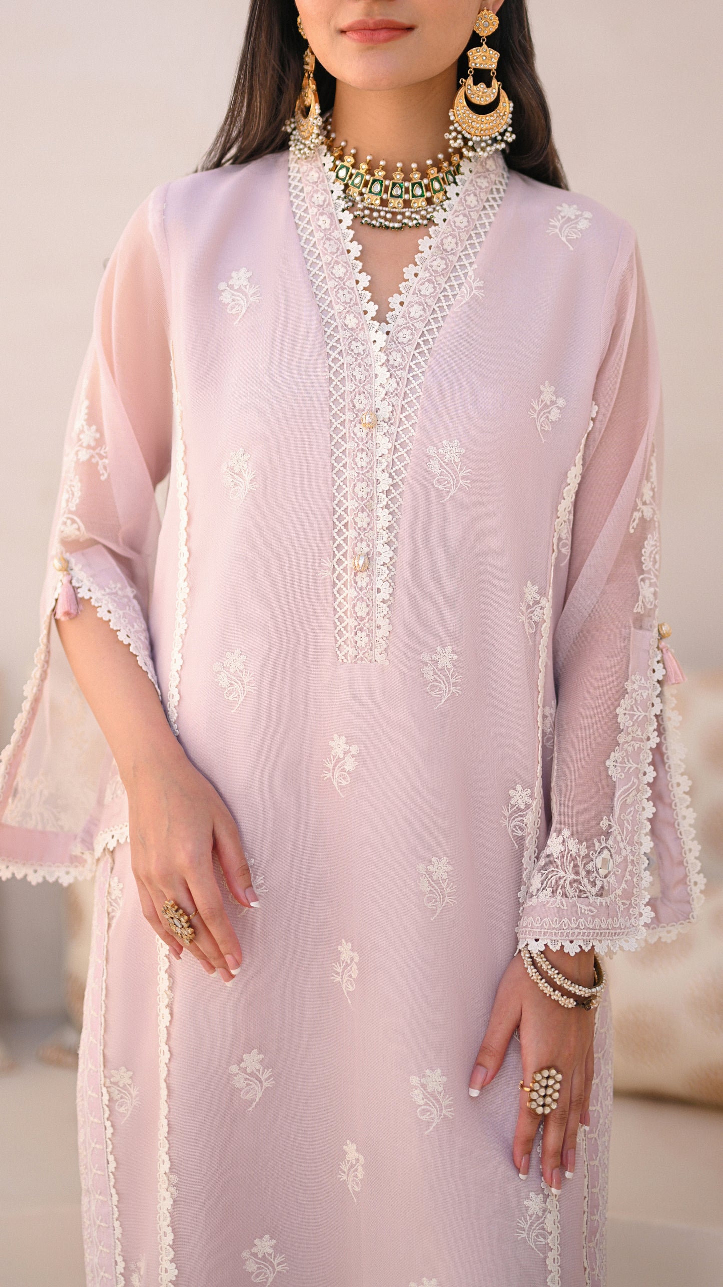 Reem Kurta & Embroidered Izaar