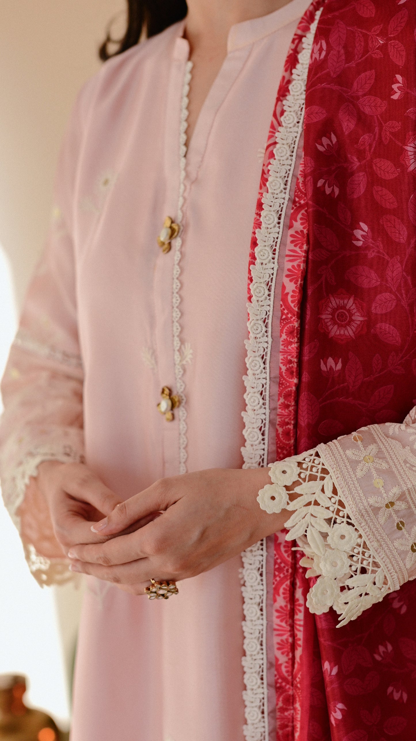 Sahba Kurta , Embroidered Izaar