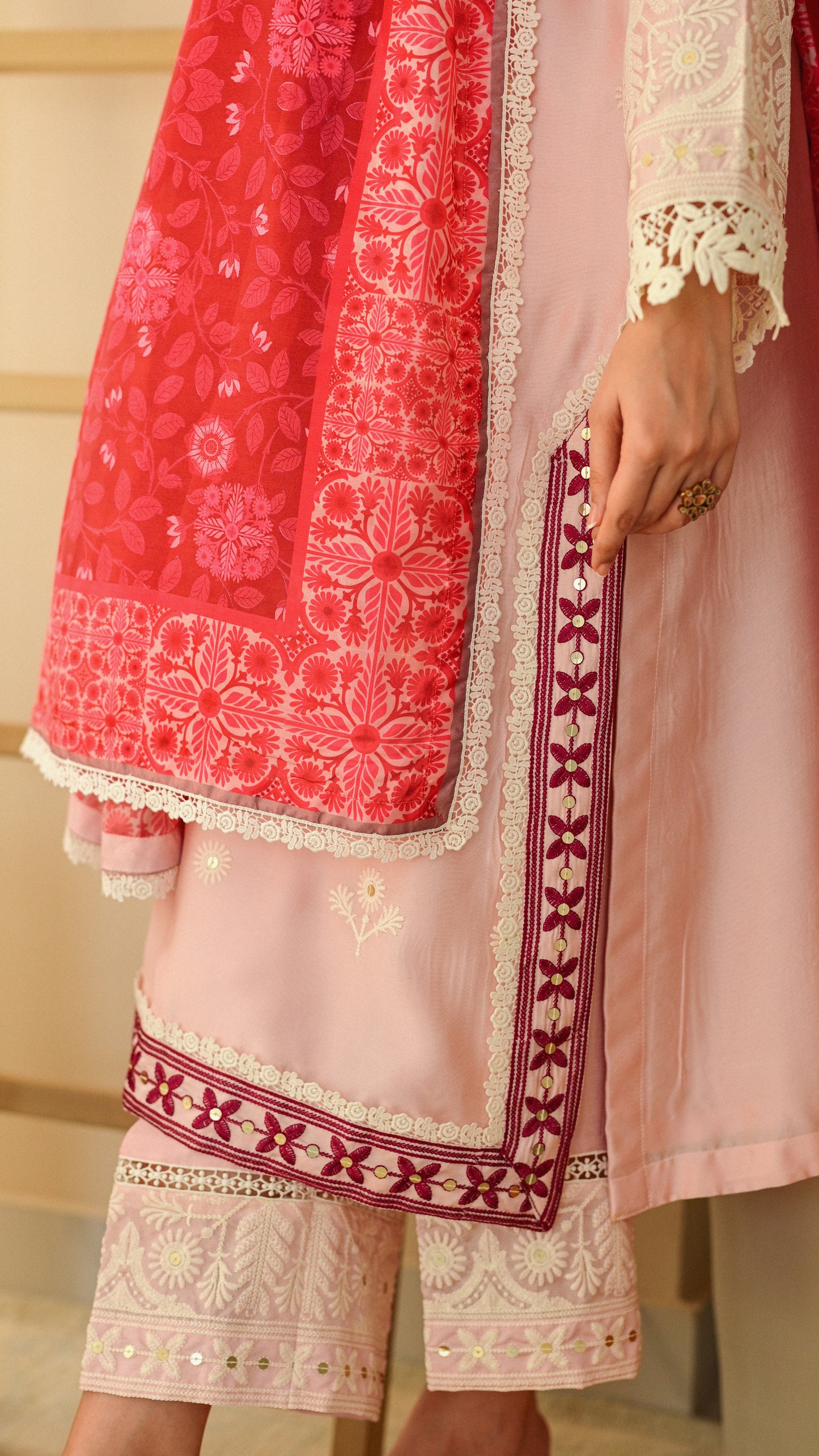Sahba Kurta , Embroidered Izaar