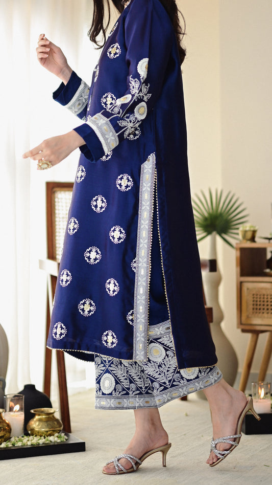 Shima Kurta , Embroidered Izaar