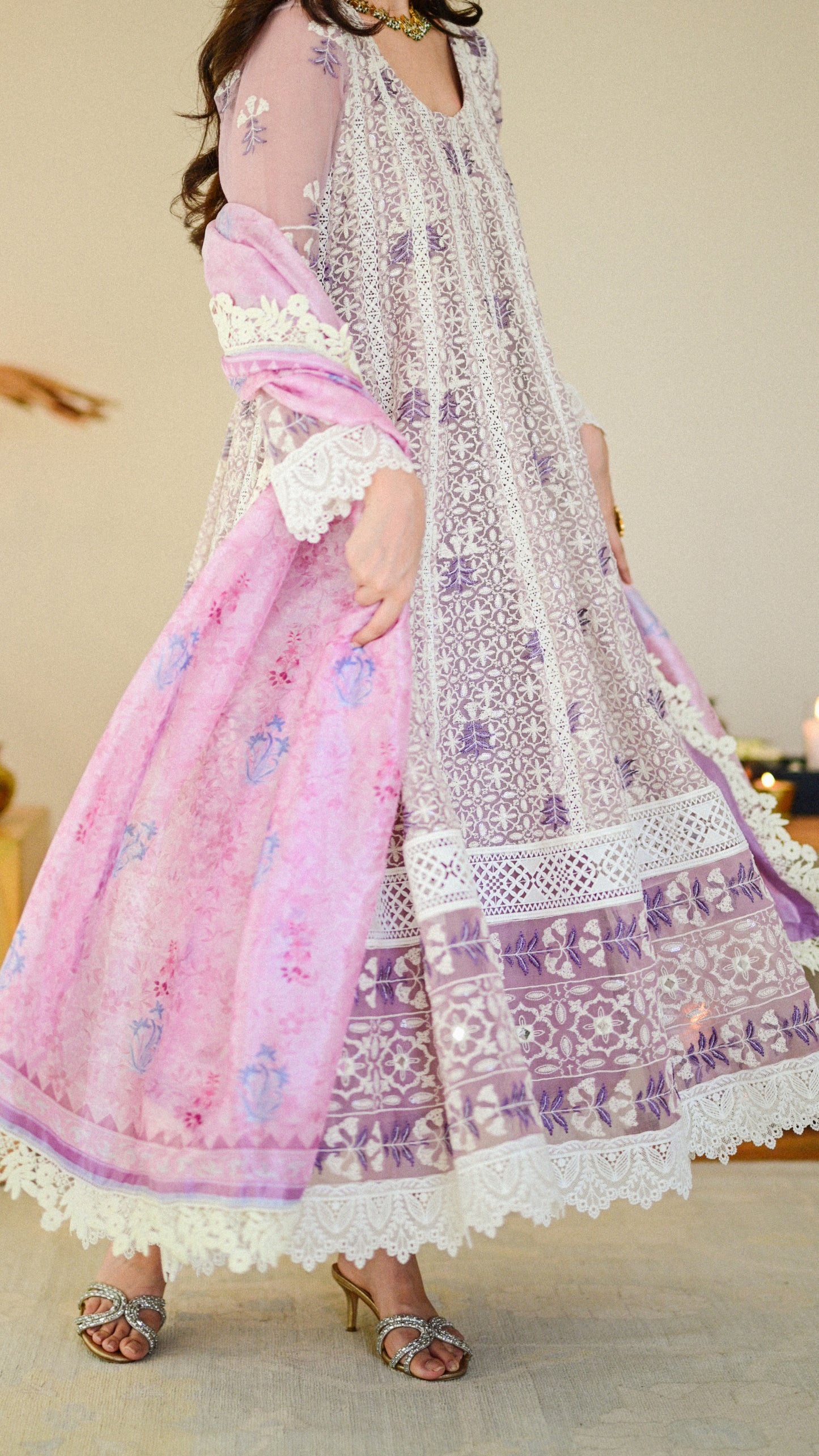 Lila Kalidaar, Dupatta, & Pant