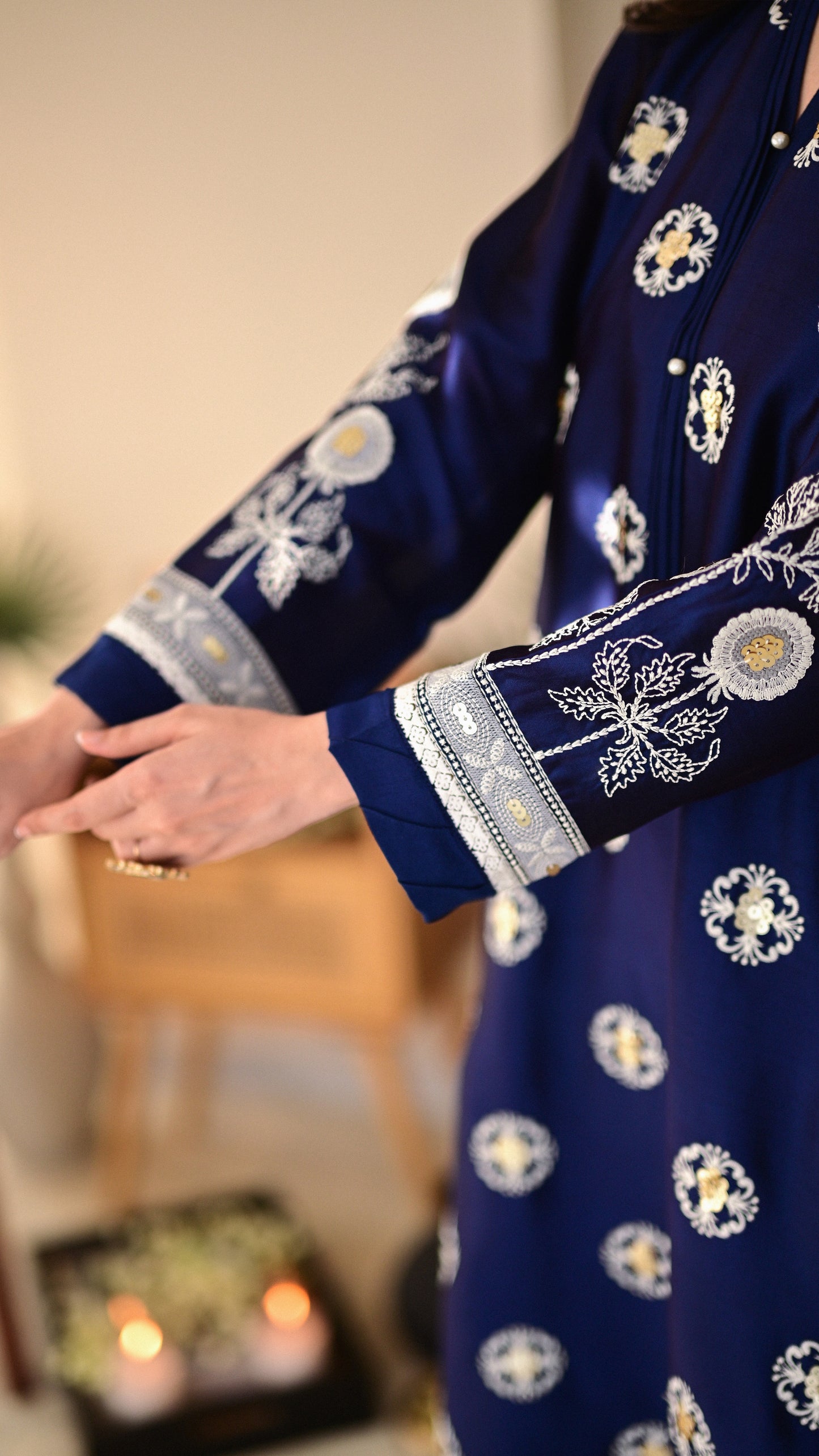 Shima Kurta , Embroidered Izaar