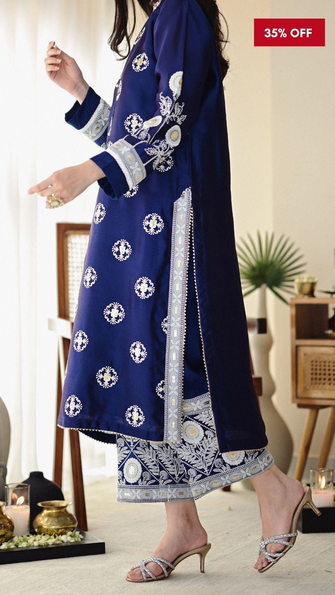 Shima Kurta , Embroidered Izaar & Dupatta