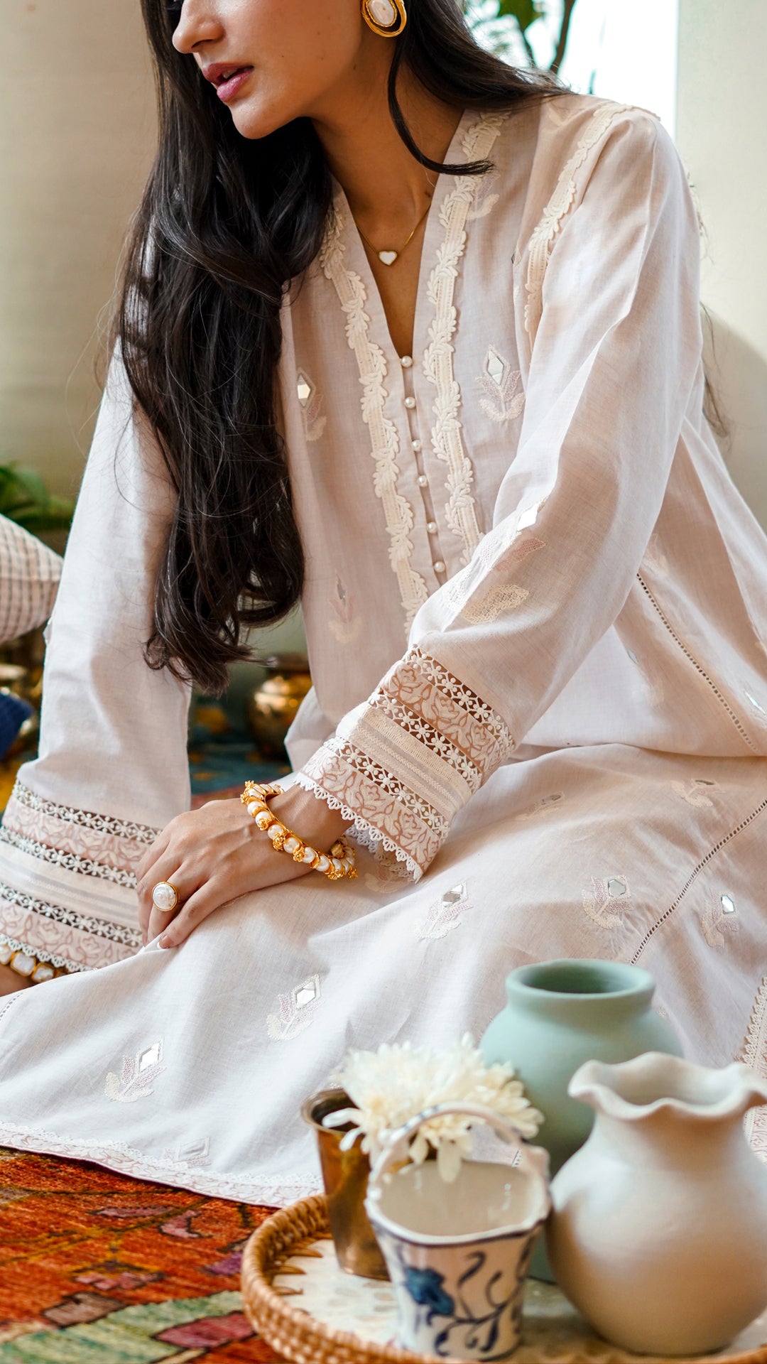 Ariah Kurta & Embroidered Izaar