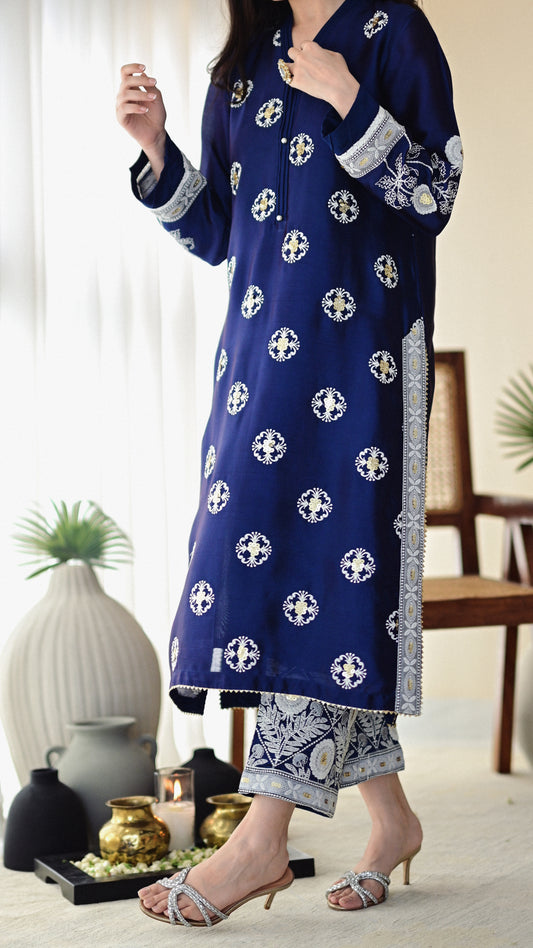 Shima Kurta , Embroidered Izaar