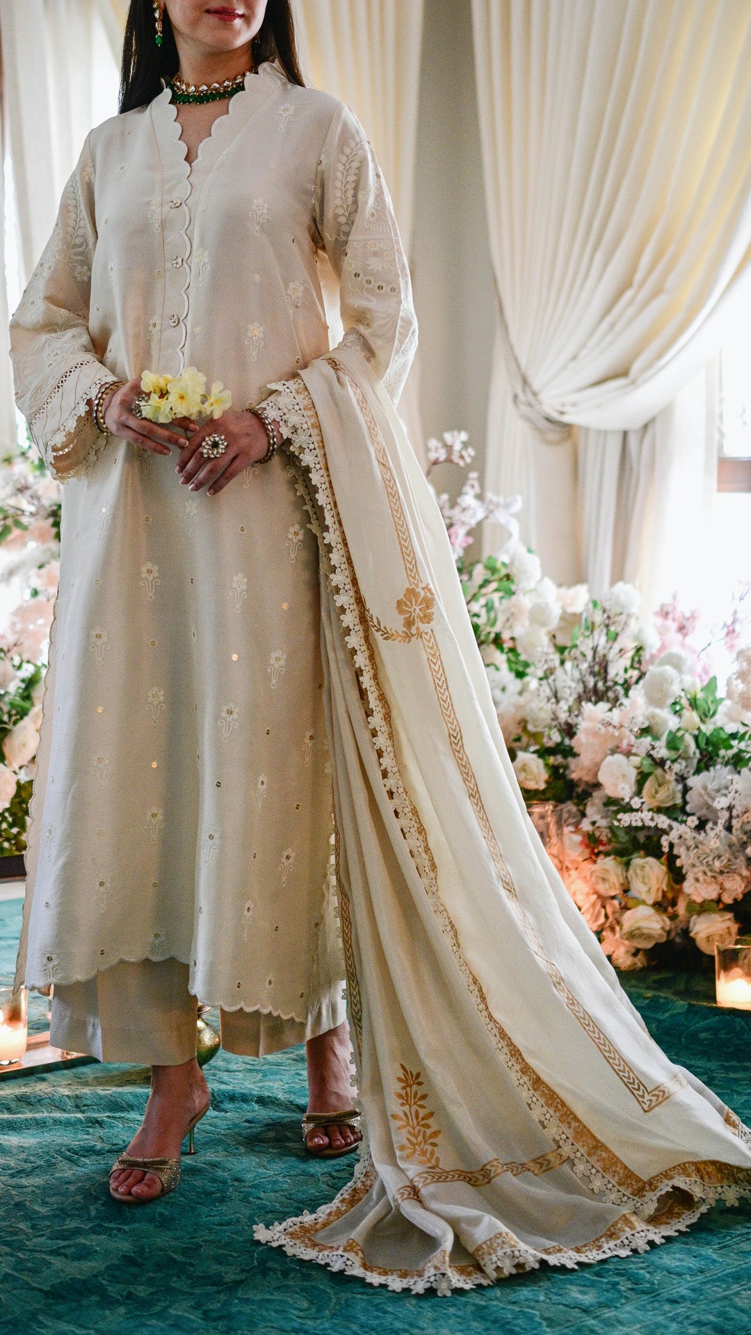 Syea Kurta & Blockprinted Dupatta