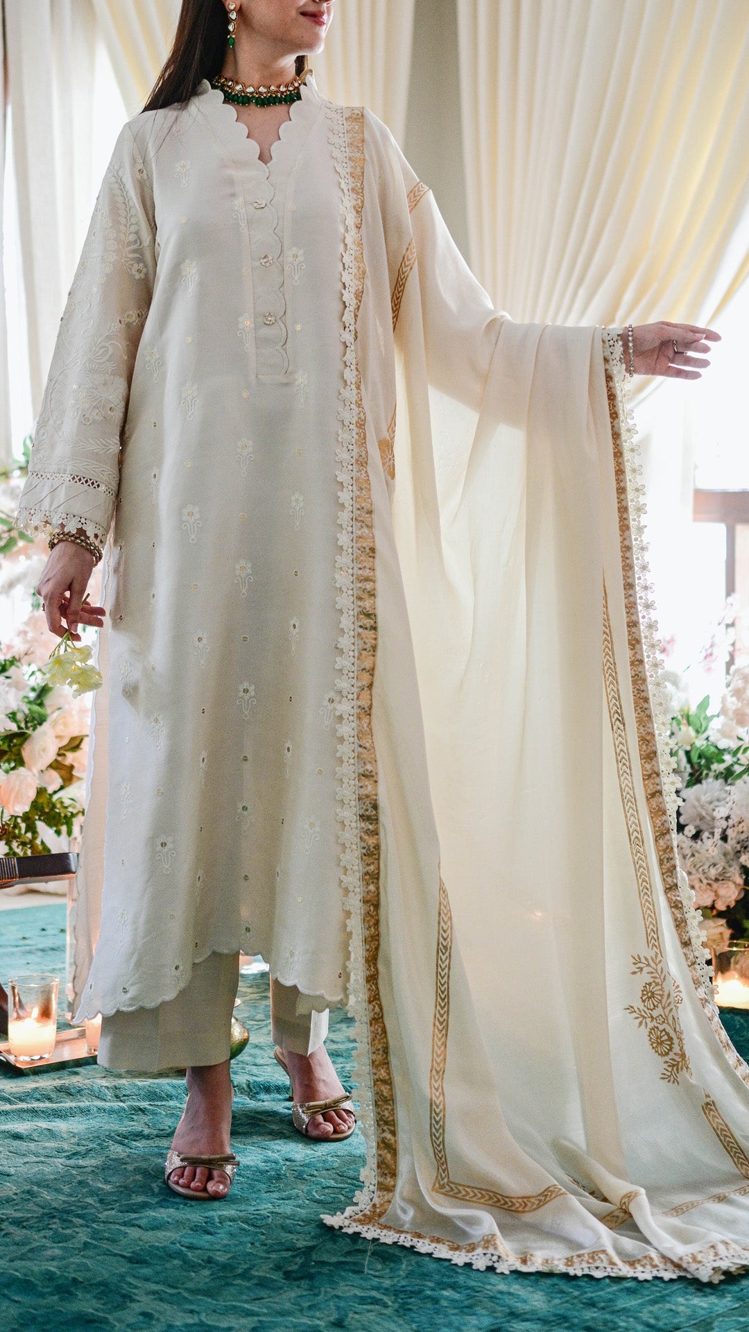 Syea Kurta & Blockprinted Dupatta